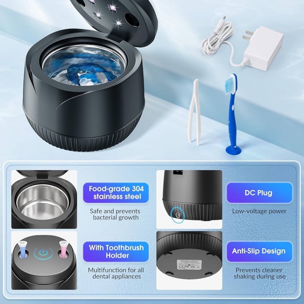 NEW KPHALTH Ultra Sonic Dental Cleaner - Black 200ML - Picture 7 of 7